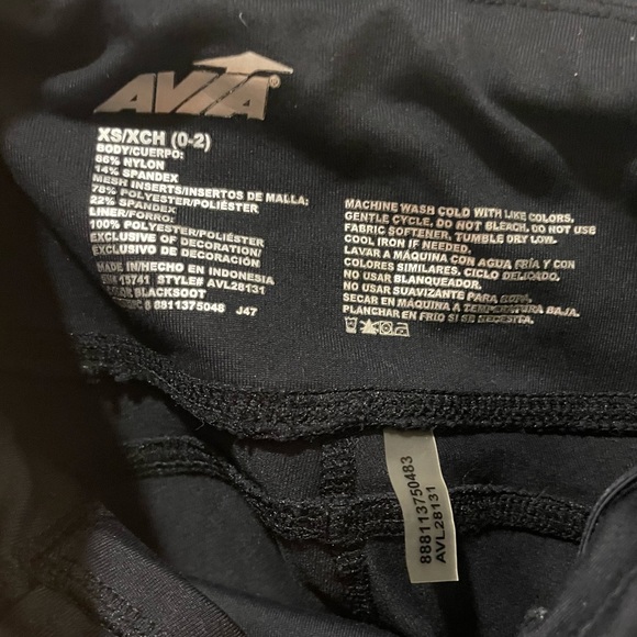 Avia Full Length Mesh & Lace Leg Cutout Insets Black Legging Sz XS / XCH 0-2 - Picture 7 of 14